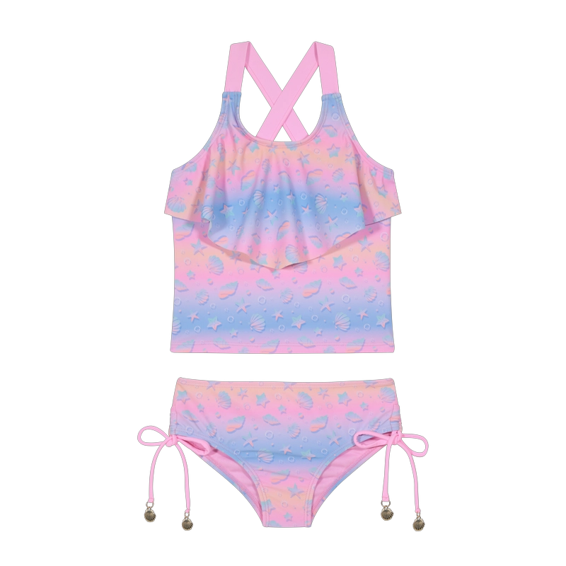 TRAJE DE BAÑO NIÑA TANKINI UV50 H2O WEAR ROSADO - 6