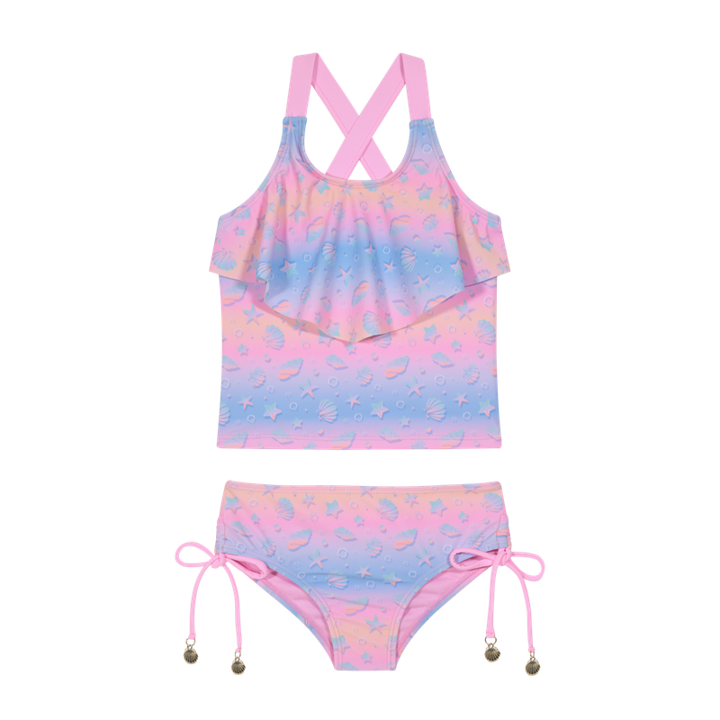 Traje de Baño Niña Tankini UV50 H2O Wear Rosado - 6