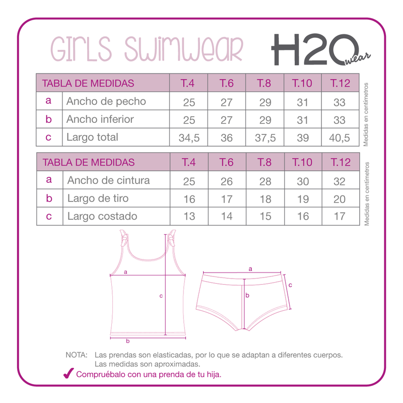 Traje de Baño Niña Tankini UV50 H2O Wear Rosado - 8