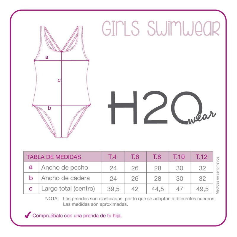 TRAJE  DE DE BAÑO NIÑA UV50 H2O WEAR ROSADO - 5