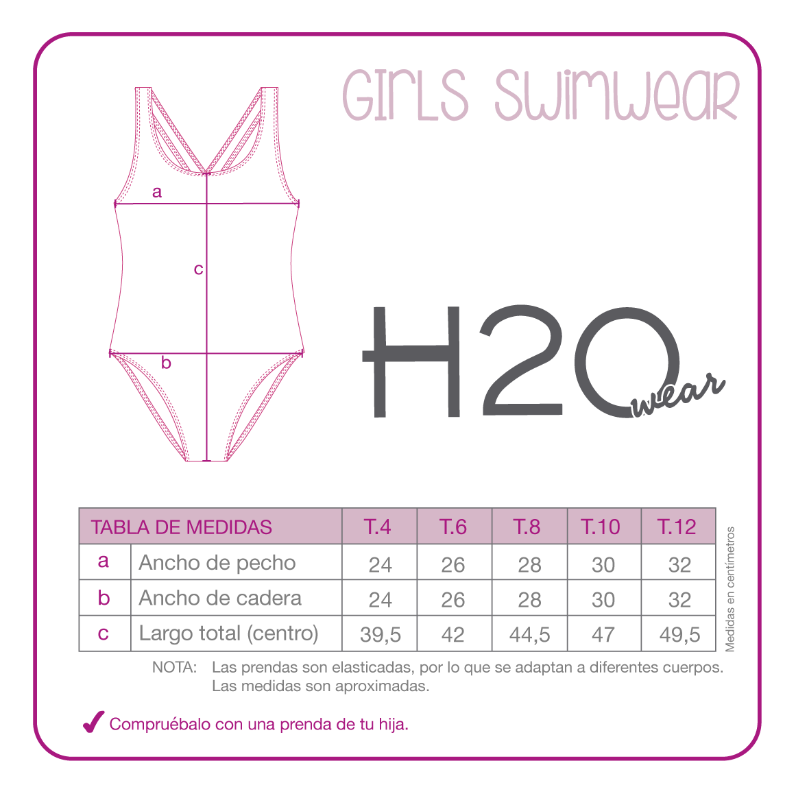 Traje de Baño Niña UV50 H2O Wear Rosado - 5
