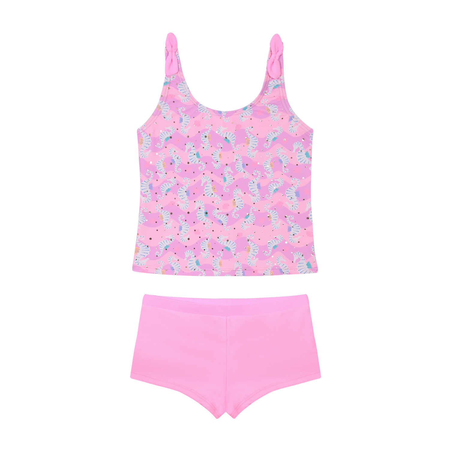 TRAJE DE BAÑO NIÑA TANKINI SUBLIMADO H2O WEAR ROSADO - 1