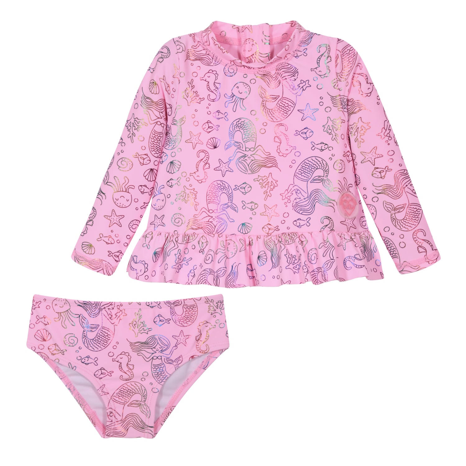 TRAJE DE BAÑO BEBE NIÑA SET UV50 M/LARGA H2O WEAR ROSADO - 1