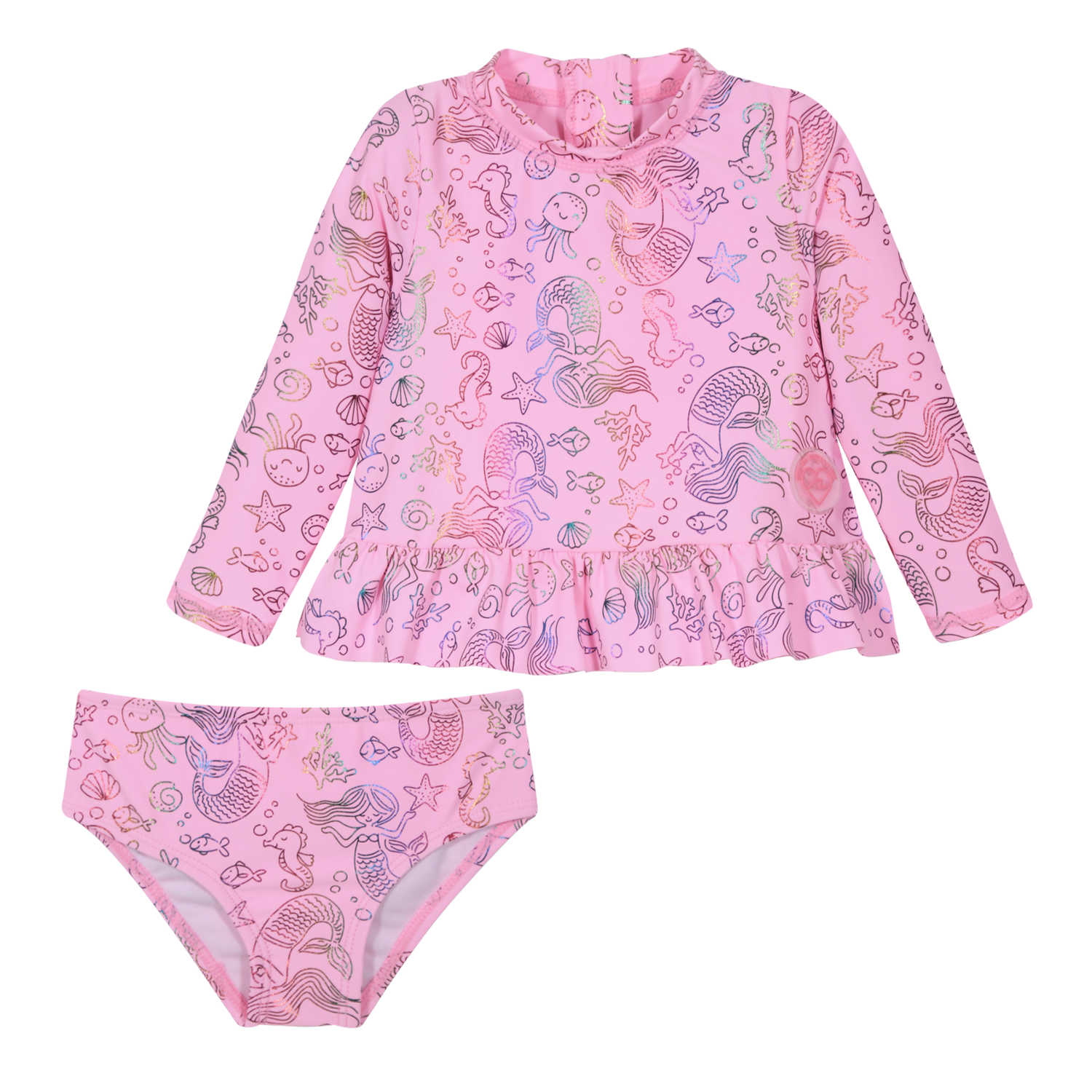TRAJE DE BAÑO BEBE NIÑA SET UV50 M/LARGA H2O WEAR ROSADO - 2