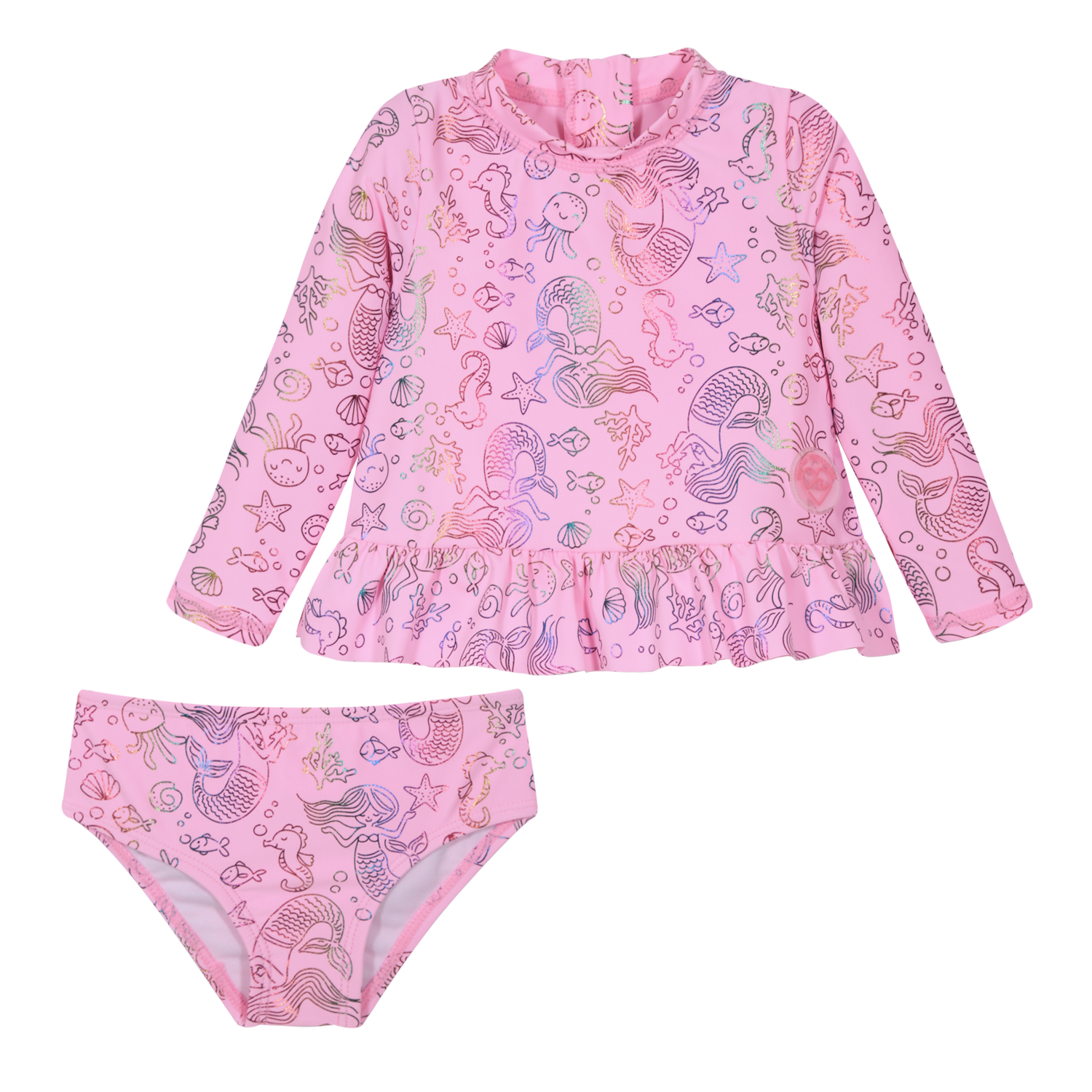 TRAJE DE BAÑO BEBE NIÑA SET UV50 M/LARGA H2O WEAR ROSADO - 2
