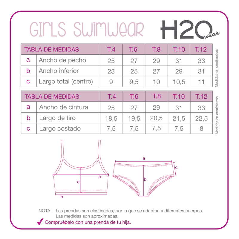 TRAJE DE BAÑO NIÑA BIKINI VUELO UV50 H2O WEAR ROSADO - 4