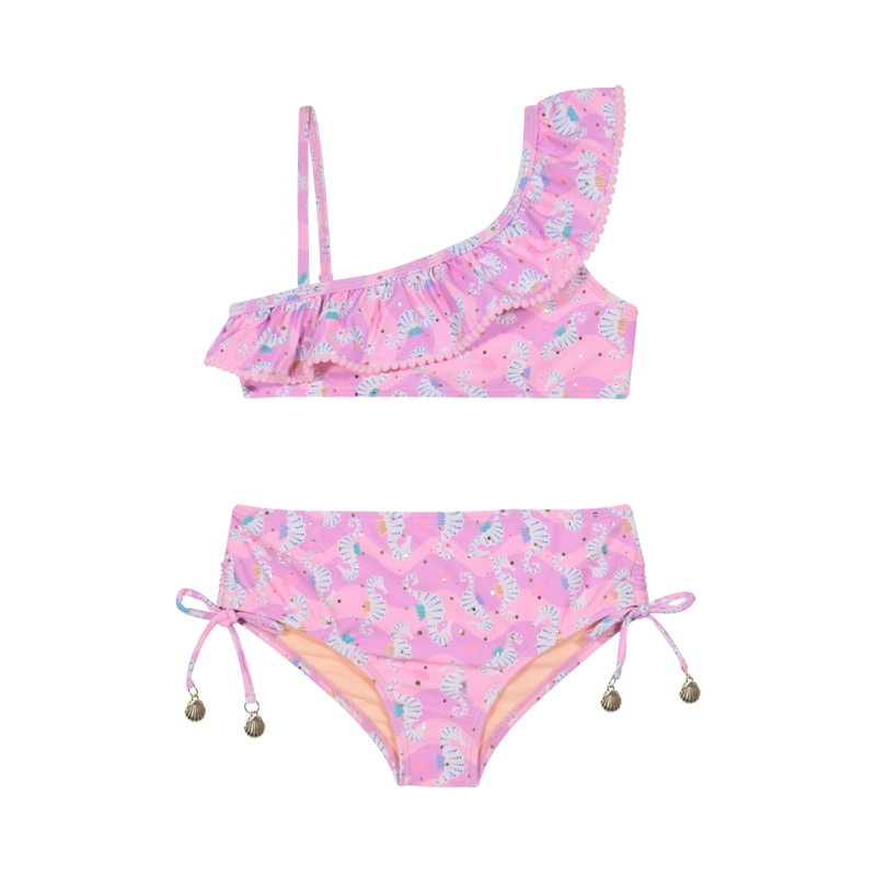 TRAJE DE BAÑO NIÑA BIKINI 1 HOMBRO UV50 H2O WEAR ROSADO - 1