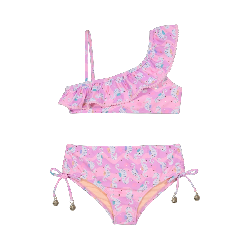 TRAJE DE BAÑO NIÑA BIKINI 1 HOMBRO UV50 H2O WEAR ROSADO - 2