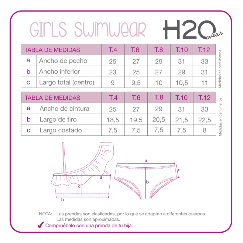 TRAJE DE BAÑO NIÑA BIKINI 1 HOMBRO UV50 H2O WEAR CALIPSO - 4