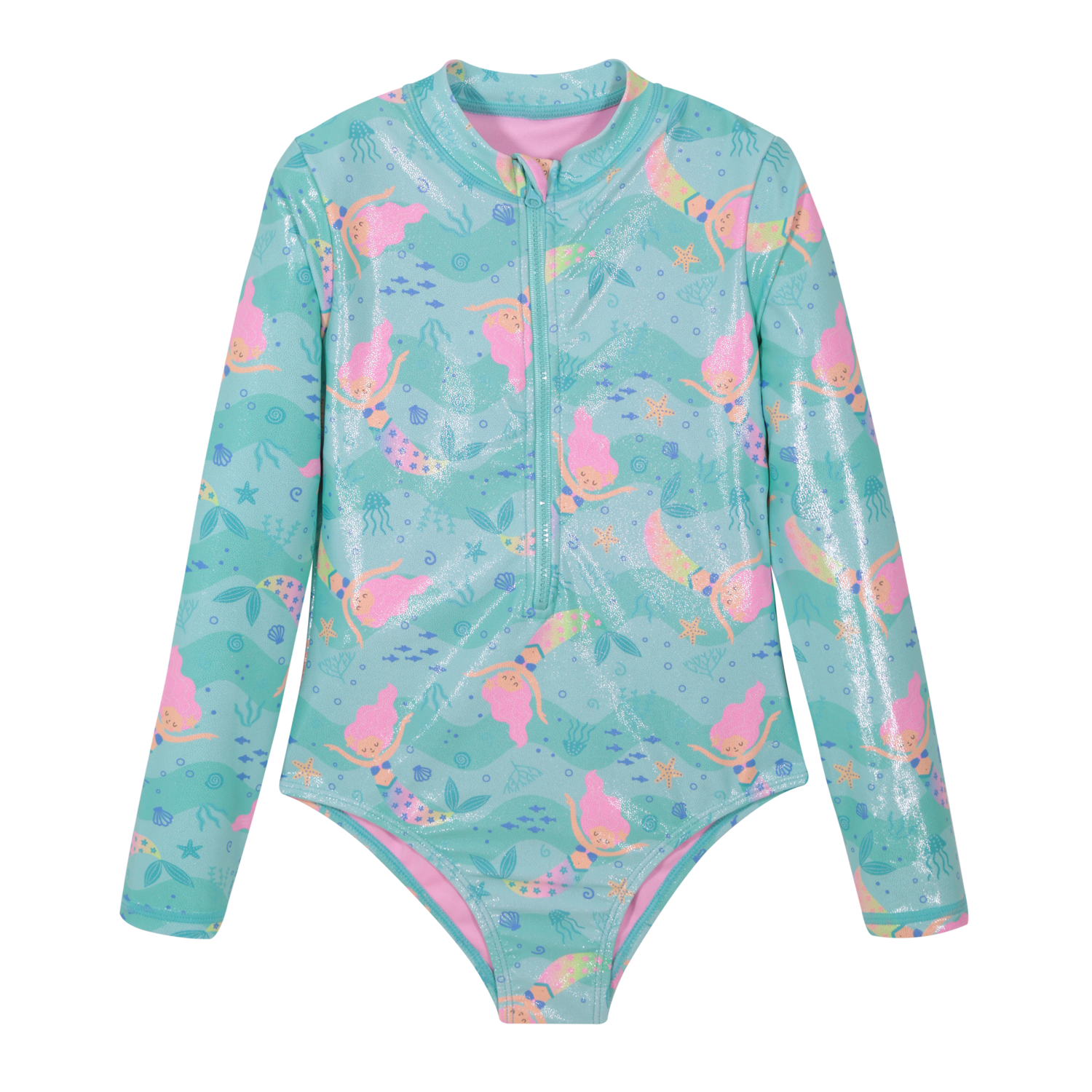 TRAJE DE BAÑO NIÑA M/LARGA UV50 H2O WEAR TURQUESA - 2