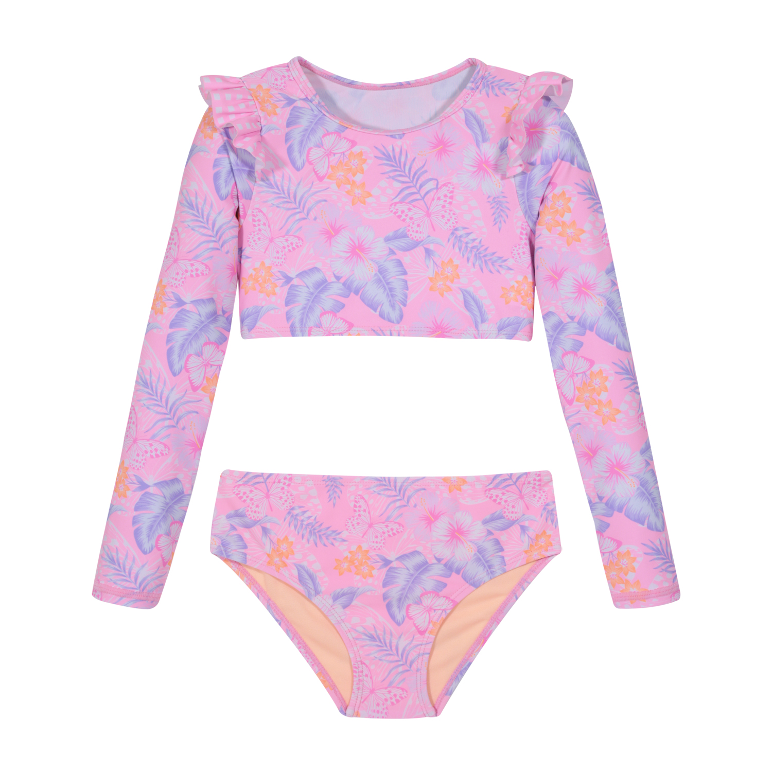 TRAJE DE BAÑO NIÑA TANKINI CROP TOP UV50 H2O WEAR ROSADO - 1