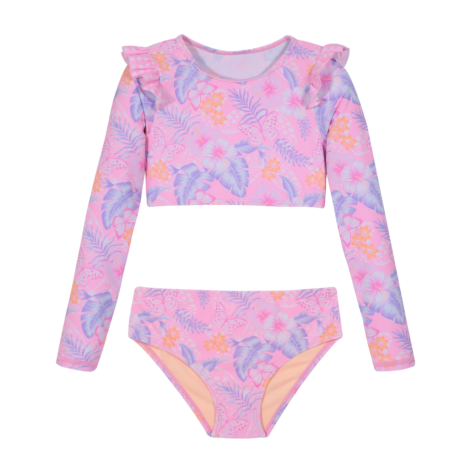 TRAJE DE BAÑO NIÑA TANKINI CROP TOP UV50 H2O WEAR ROSADO - 2