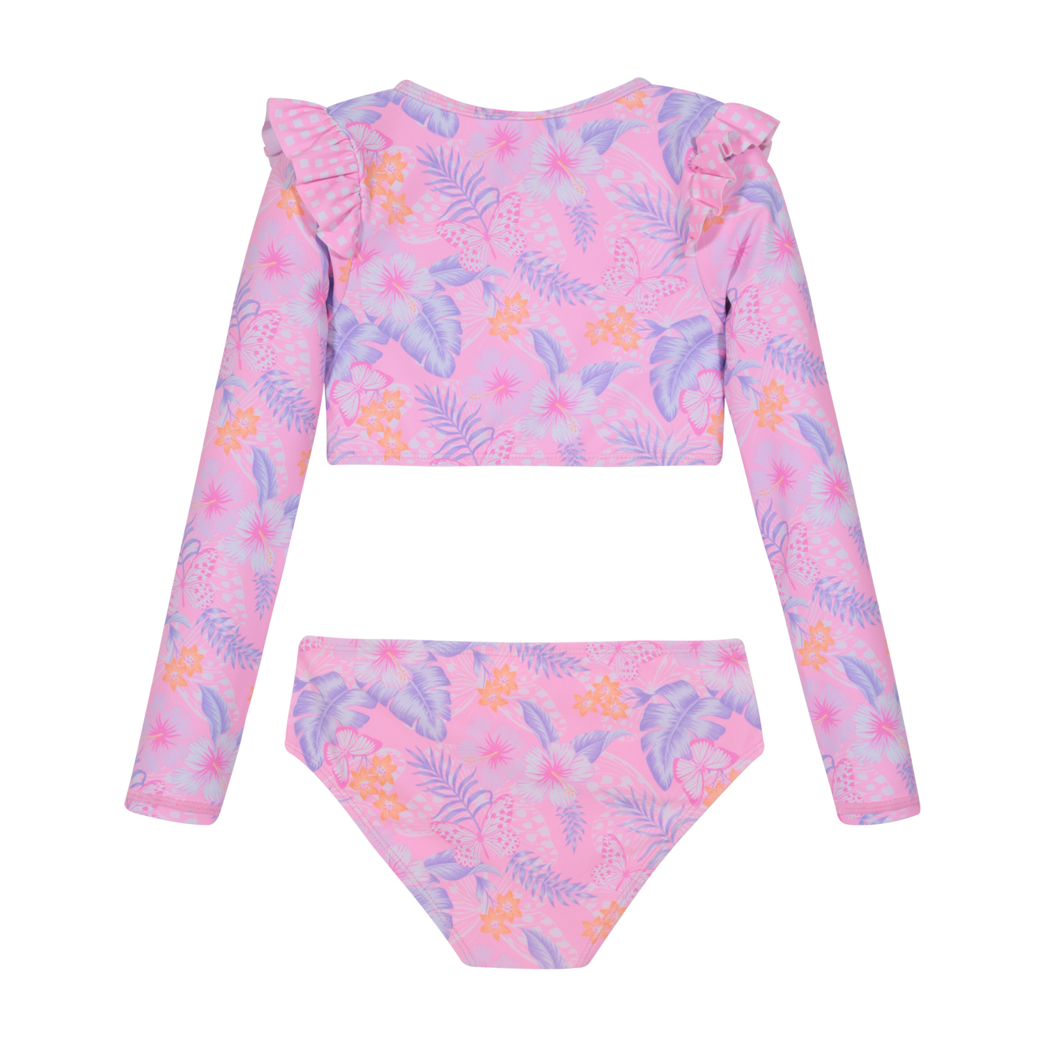 TRAJE DE BAÑO NIÑA TANKINI CROP TOP UV50 H2O WEAR ROSADO - 3
