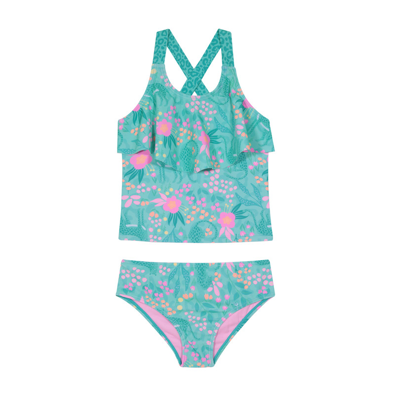 TRAJE DE BAÑO NIÑA TANKINI VUELO UV50 H2O WEAR TURQUESA - 1