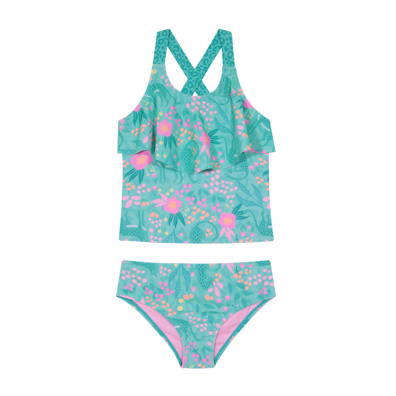 TRAJE DE BAÑO NIÑA TANKINI VUELO UV50 H2O WEAR TURQUESA - 2