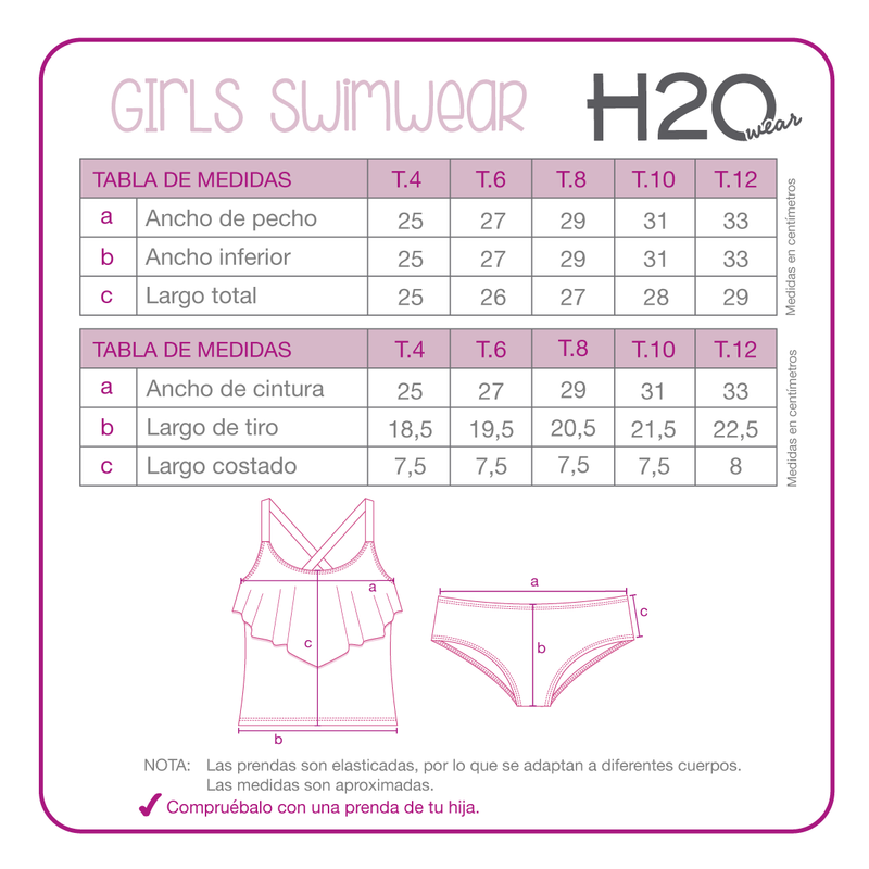 TRAJE DE BAÑO NIÑA TANKINI VUELO UV50 H2O WEAR TURQUESA - 4