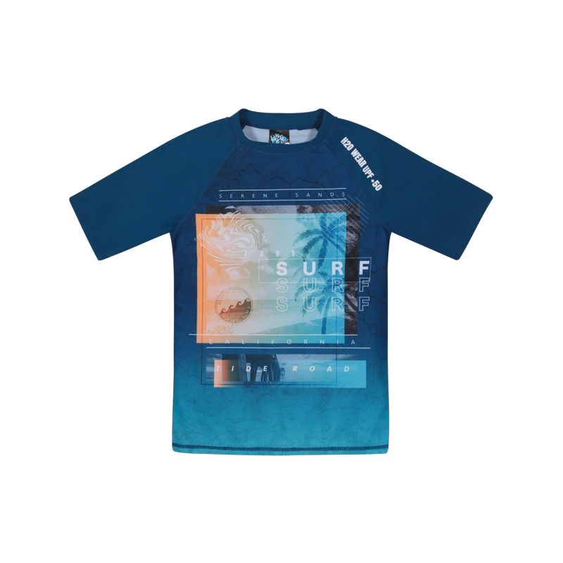 TRAJE DE BAÑO NIÑO POLERA UV50  M/CORTA H2O WEAR AZUL - 2