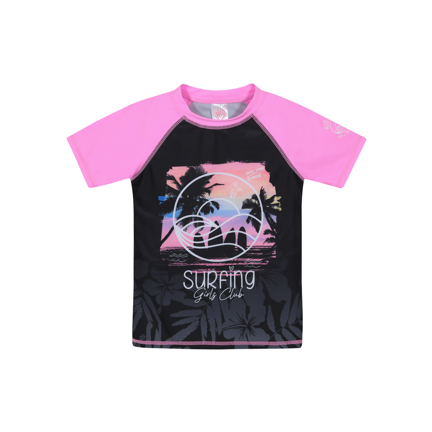 TRAJE DE BAÑO NIÑA POLERA UV50 M/CORTA H2O WEAR FUCSIA - 1