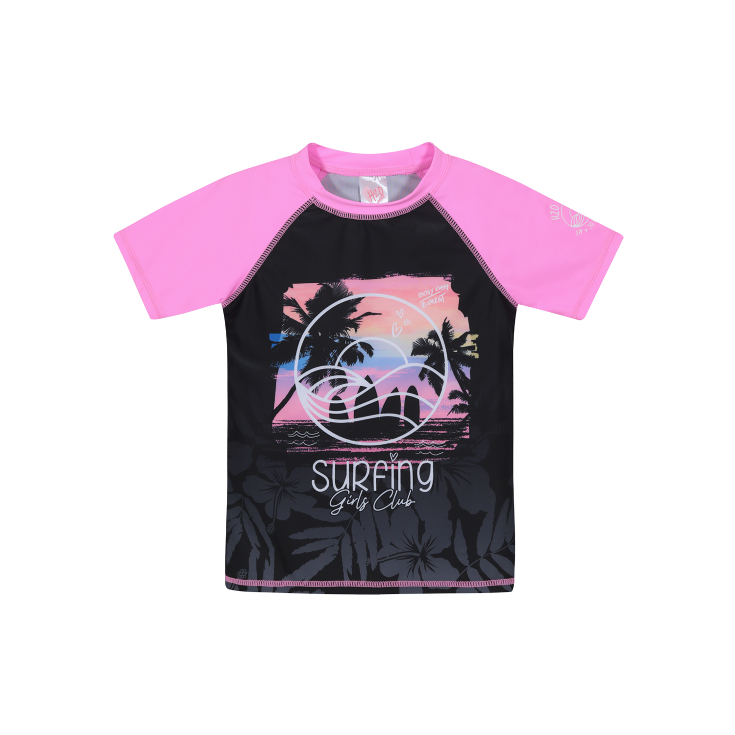 TRAJE DE BAÑO NIÑA POLERA UV50 M/CORTA H2O WEAR FUCSIA - 2