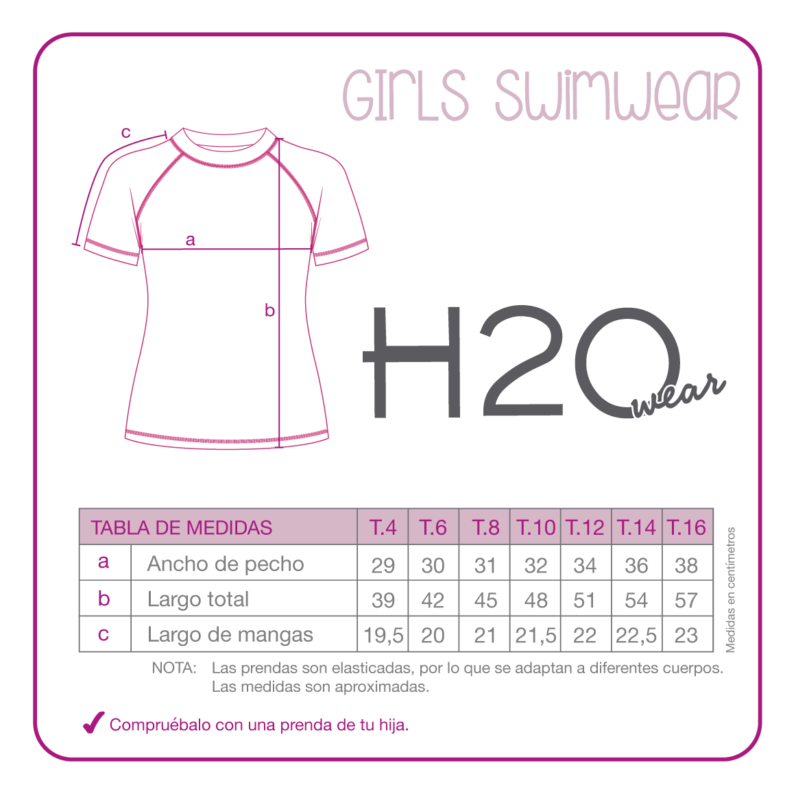 TRAJE DE BAÑO NIÑA POLERA UV50 M/CORTA H2O WEAR FUCSIA - 4