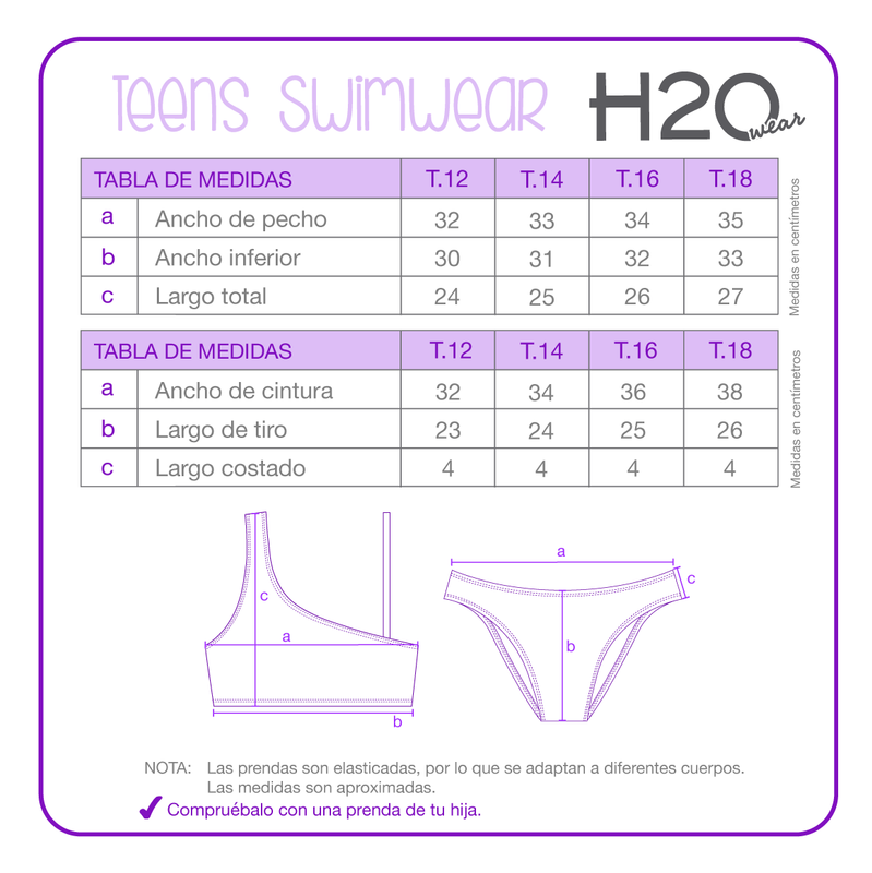 TRAJE DE BAÑO NIÑA TEENS BIKINI UV50 H2O WEAR FUCSIA - 8
