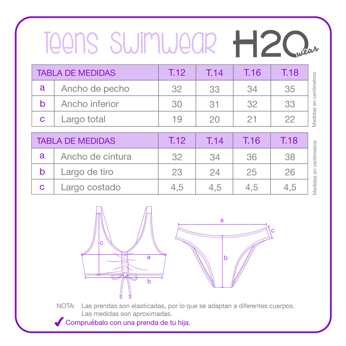 TRAJE DE BAÑO NIÑA TEENS BIKINI  UV50 AOP H2O WEAR EN COLOR NEGRO - 4