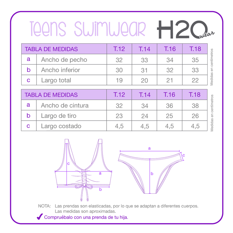 TRAJE DE BAÑO NIÑA TEENS BIKINI UV50 AOP H2O WEAR EN COLOR NEGRO - 8
