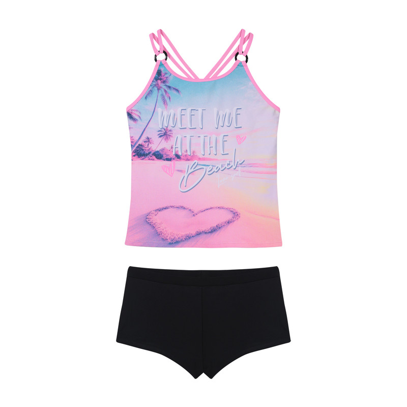 TRAJE DE BAÑO NIÑA TEENS TANKINI UV50 H2O WEAR NEGRO - 1