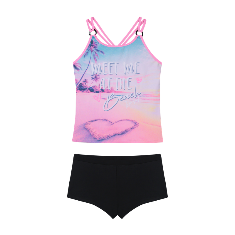 TRAJE DE BAÑO NIÑA TEENS TANKINI UV50 H2O WEAR NEGRO - 2