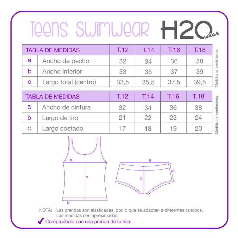 TRAJE DE BAÑO NIÑA TEENS TANKINI UV50 H2O WEAR NEGRO - 4