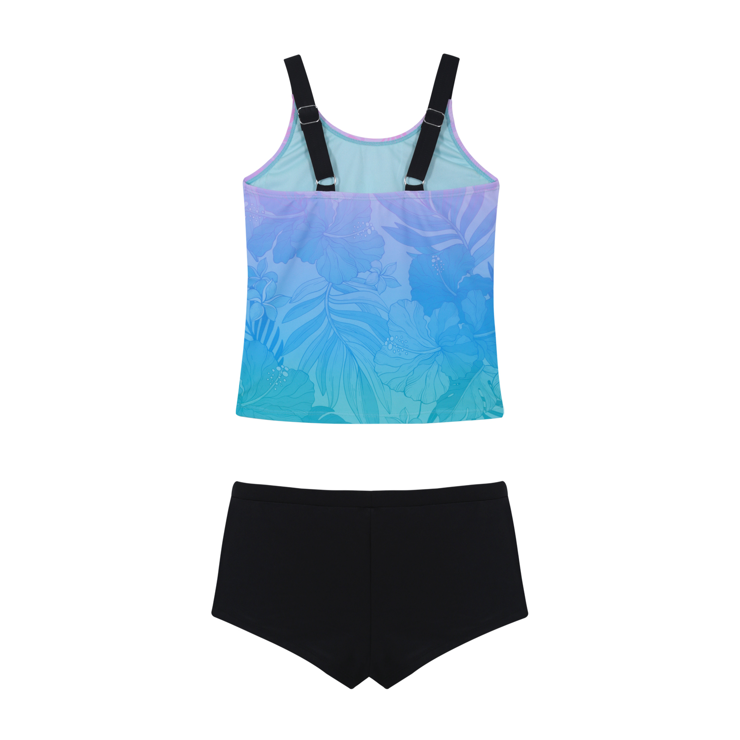 TRAJE DE BAÑO NIÑA TEENS TANKINI UV50 HOT PANT H2O WEAR NEGRO - 3