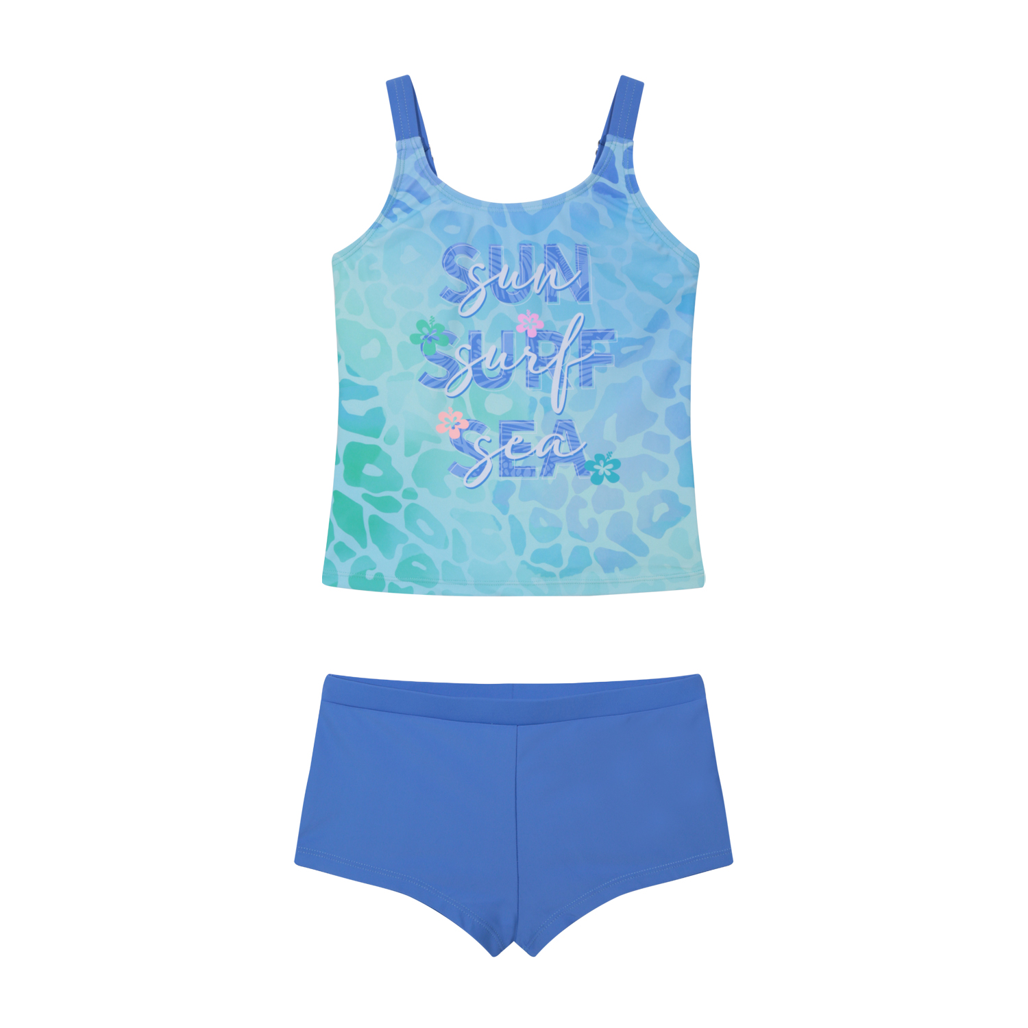 TRAJE DE BAÑO NIÑA TEENS TANKINI UV50 H2O WEAR AZUL - 1