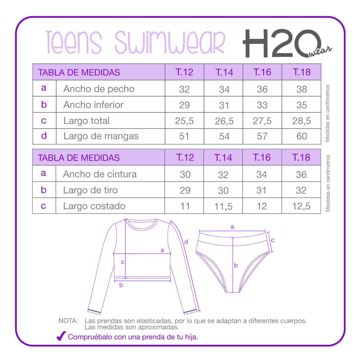TRAJE DE BAÑO NIÑA TEENS TANKINI UV50 CROP TOP H2O WEAR - 4