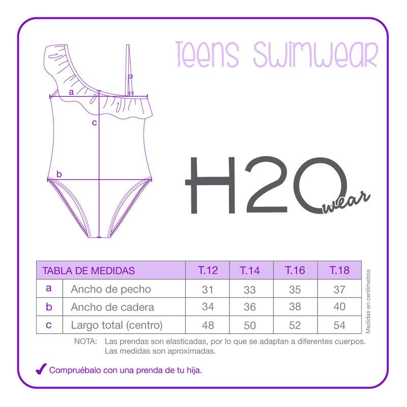 TRAJE DE BAÑO NIÑA TEENS UV50 H2O WEAR TURQUESA - 4
