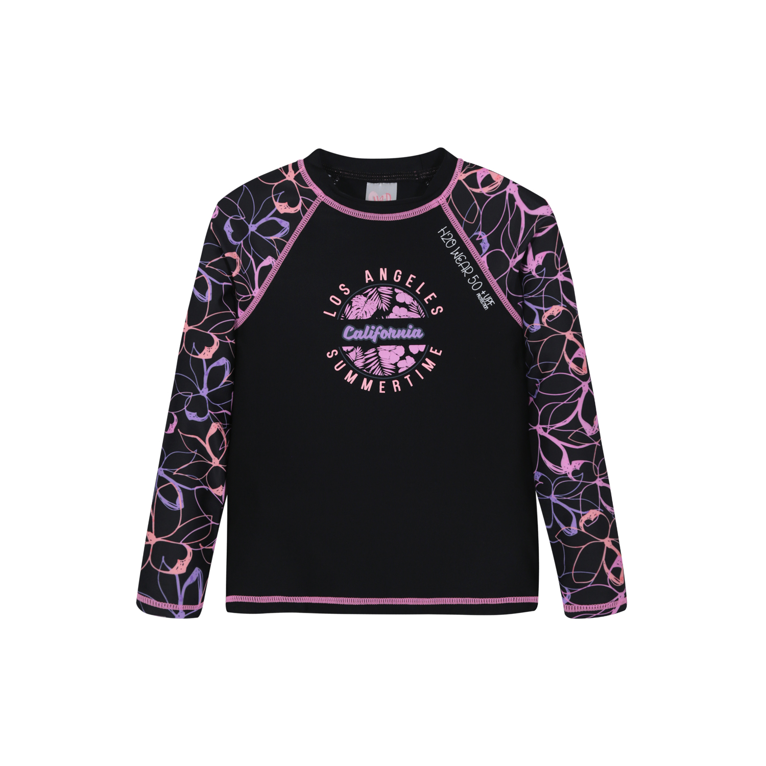 TRAJE DE BAÑO NIÑA POLERA UV50 M/LARGA H2O WEAR NEGRO - 1