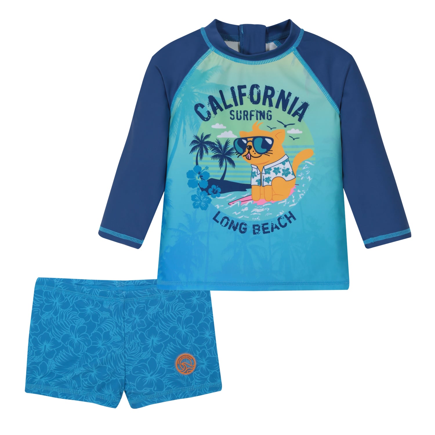 TRAJE DE BAÑO BEBE NIÑO SET UV50 M/LARGA HOT PANTS H2O WEAR - 1