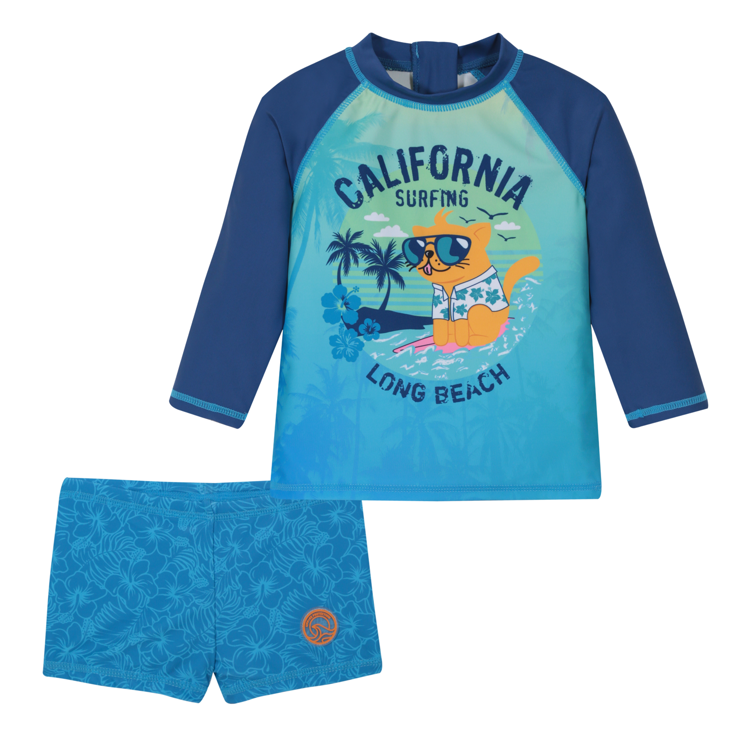 TRAJE DE BAÑO BEBE NIÑO SET UV50 M/LARGA  HOT PANTS H2O WEAR - 2