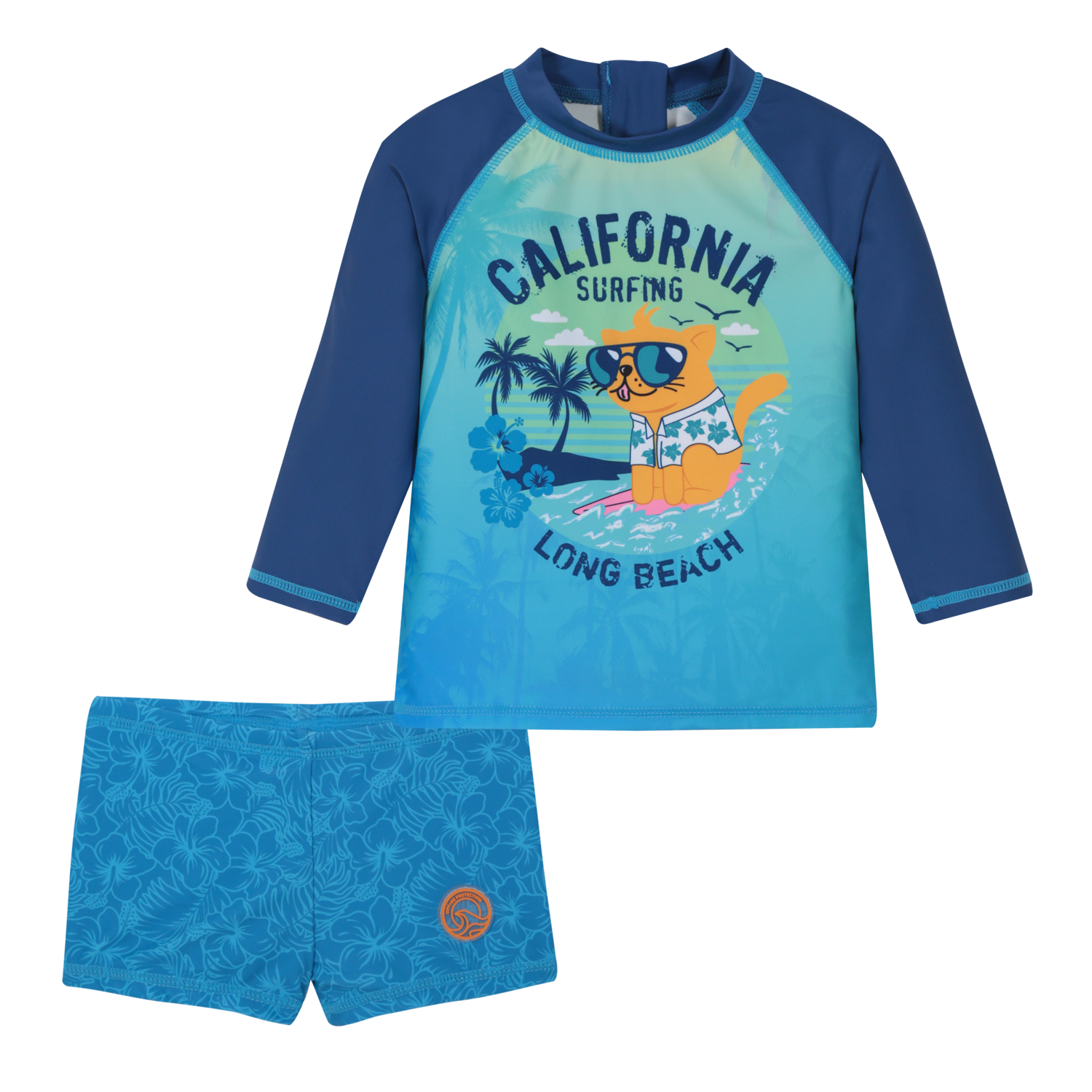 TRAJE DE BAÑO BEBE NIÑO SET UV50 M/LARGA HOT PANTS H2O WEAR - 2