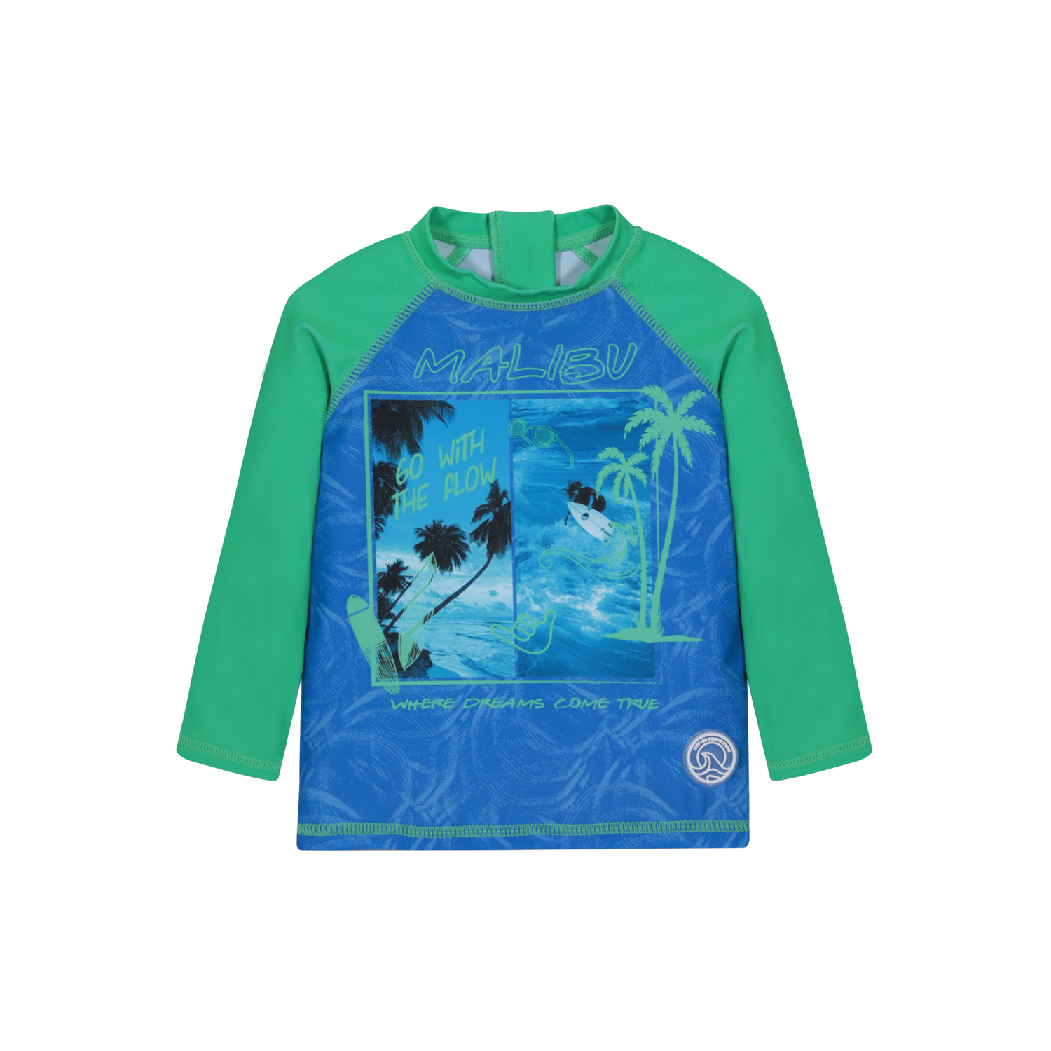 TRAJE DE BAÑO BEBE NIÑO POLERA UV50 M/LARGA H2O WEAR VERDE - 1