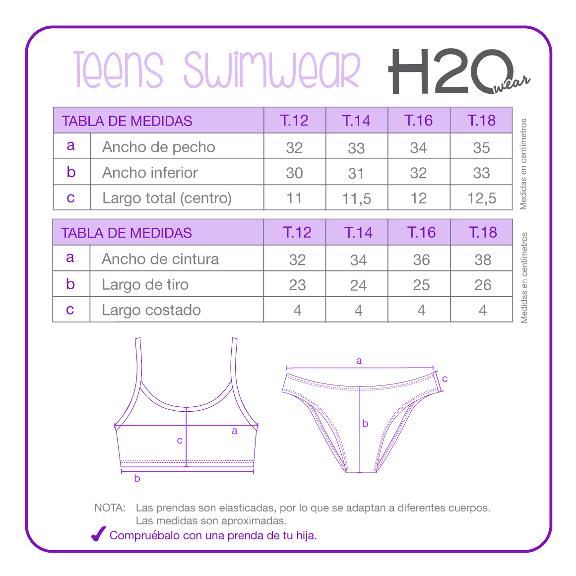 TRAJE DE BAÑO NIÑA TEENS BIKINI UV50 H2O WEAR AZUL - 5