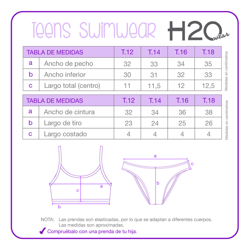 TRAJE DE BAÑO NIÑA TEENS BIKINI UV50 H2O WEAR ROSADO - 8