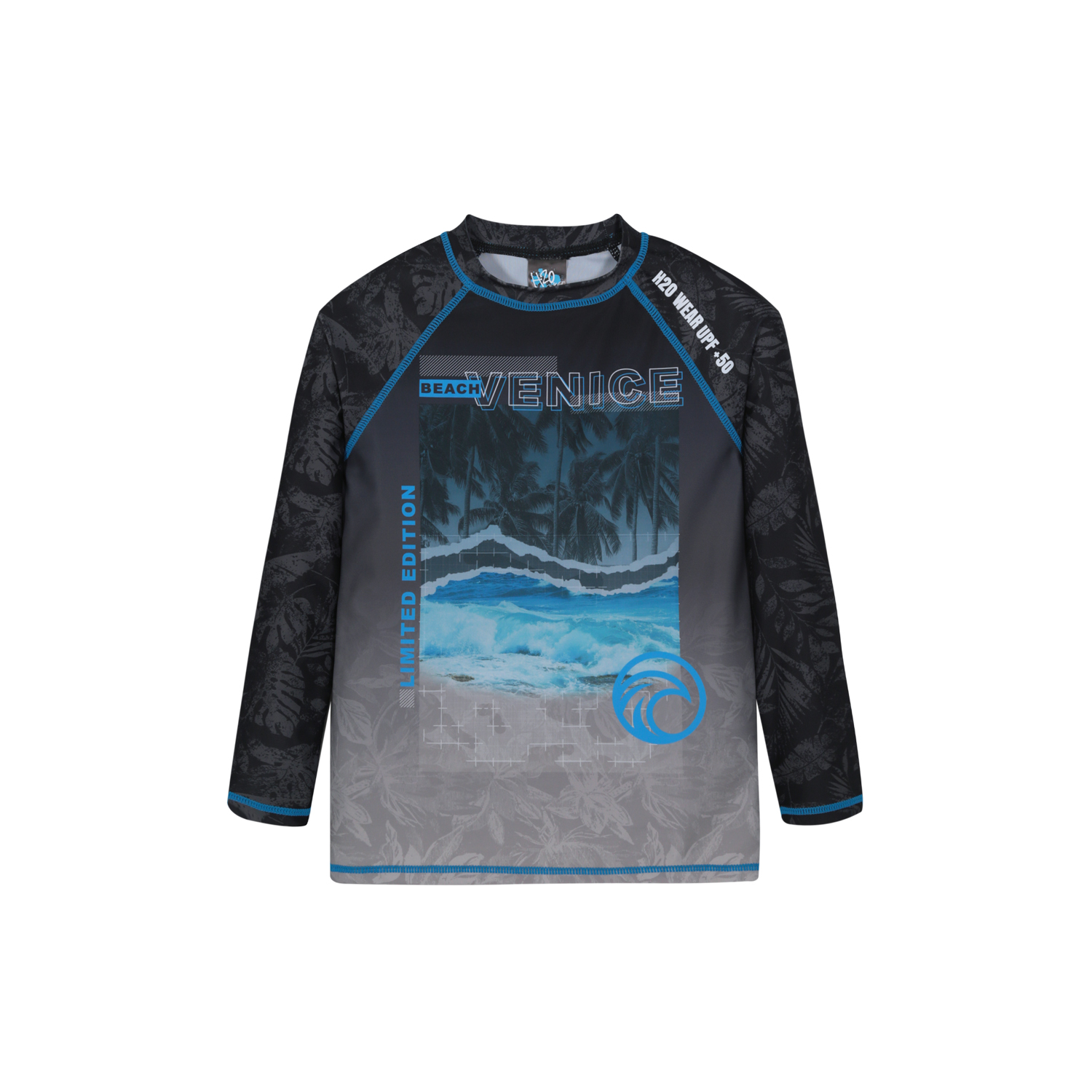 TRAJE DE BAÑO NIÑO POLERA UV50 M/LARGA H2O WEAR NEGRO - 1
