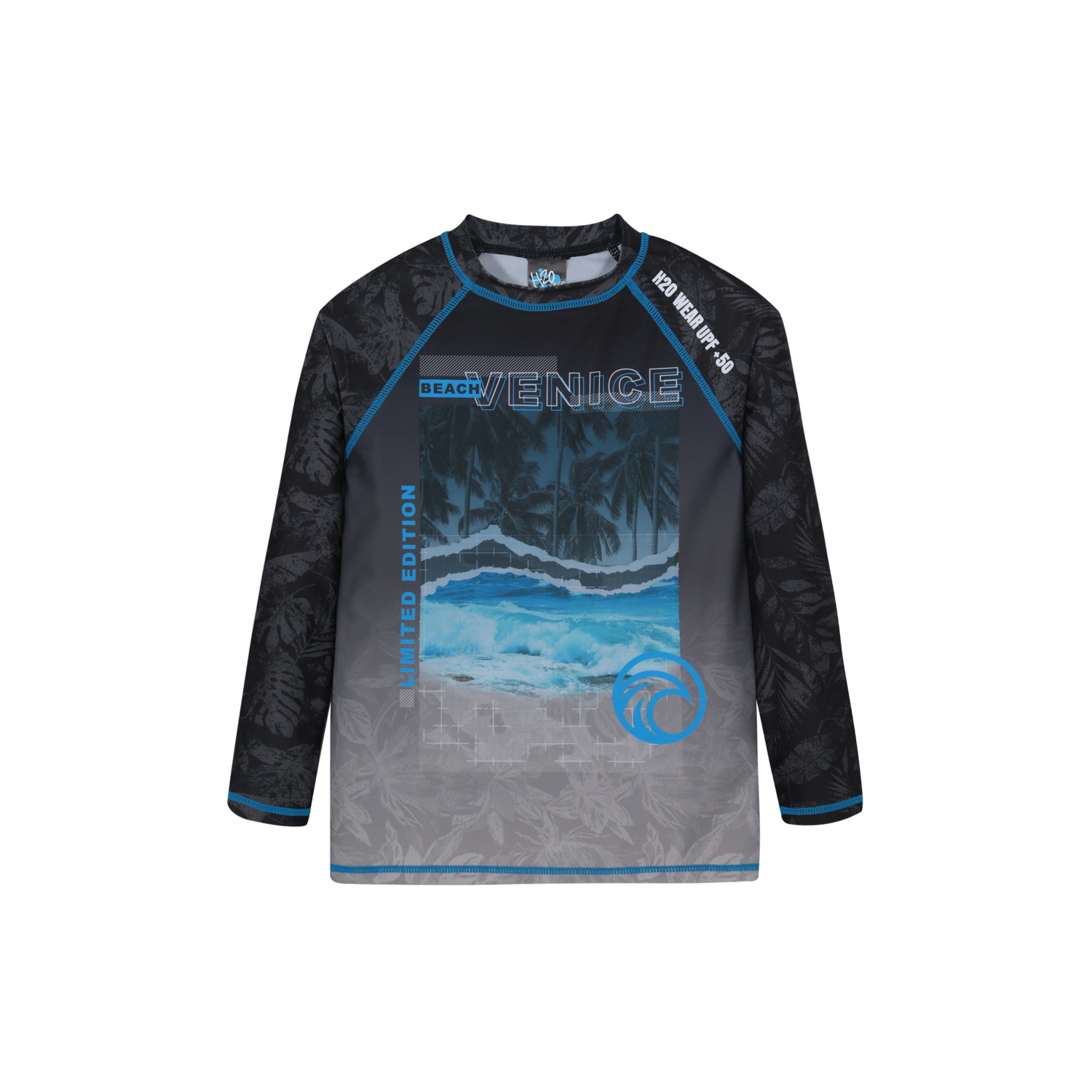 TRAJE DE BAÑO NIÑO POLERA UV50 M/LARGA H2O WEAR NEGRO - 2