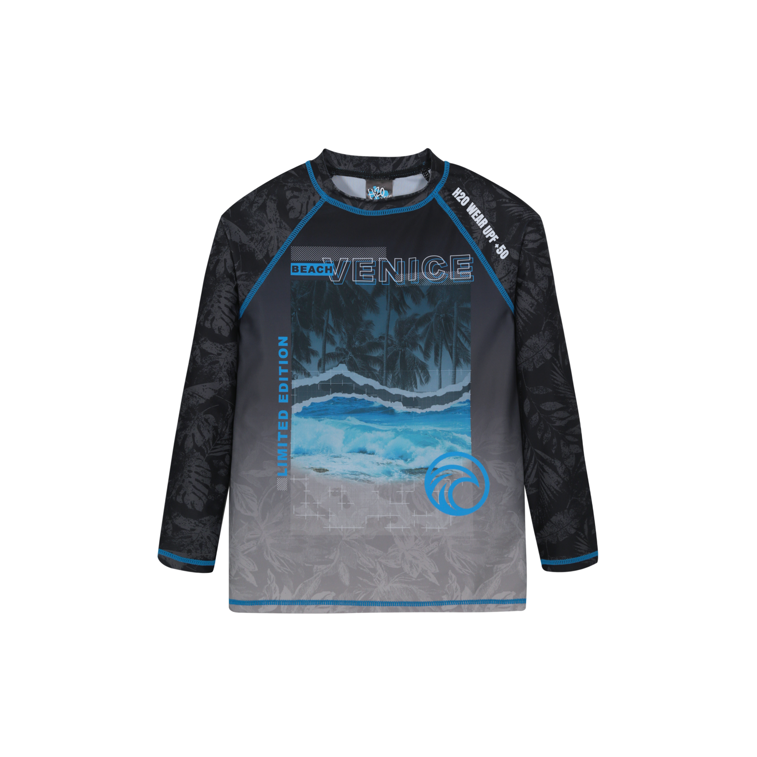 TRAJE DE BAÑO NIÑO POLERA UV50 M/LARGA  H2O WEAR NEGRO - 2