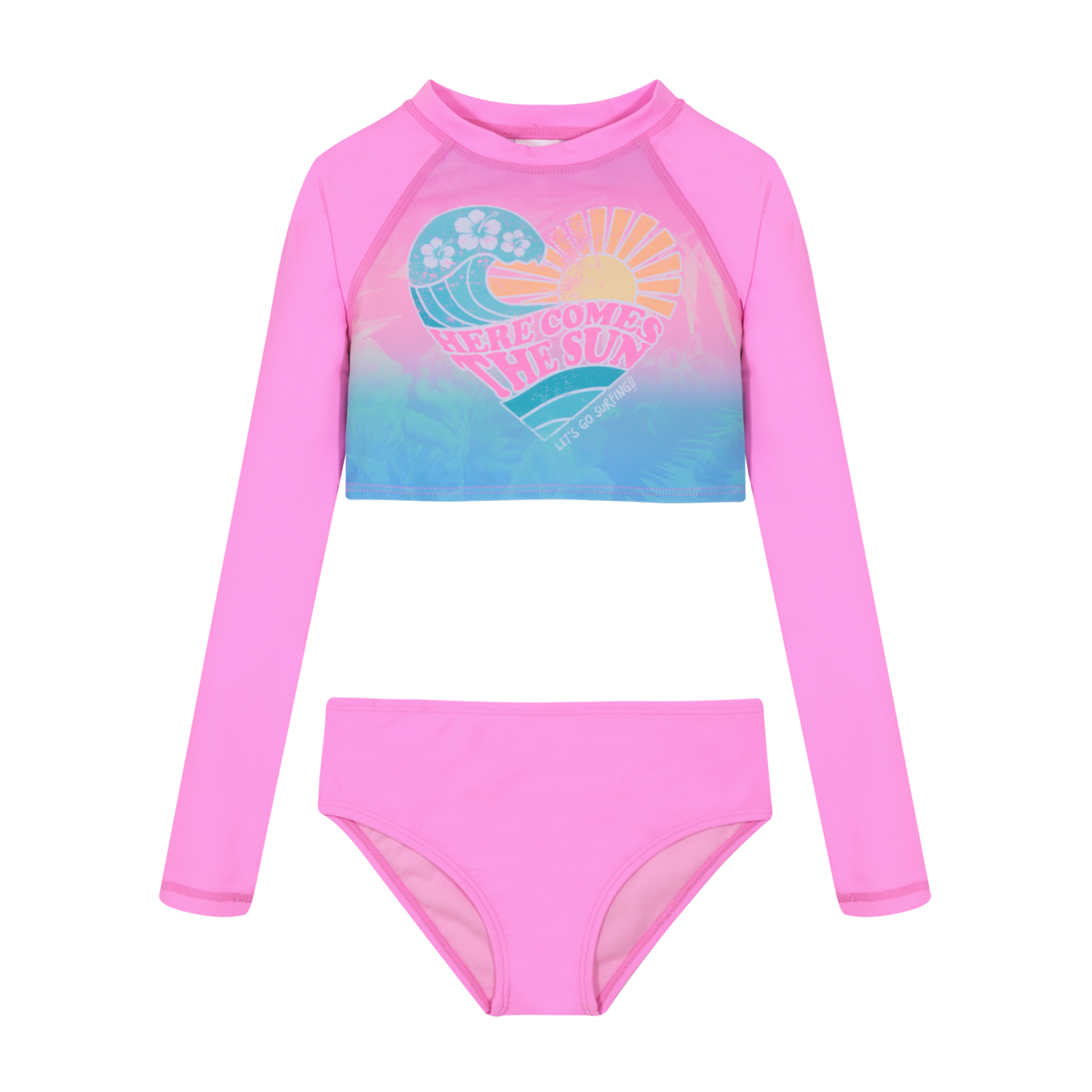 TRAJE DE BAÑO NIÑA TANKINI CROP TOP UV50 H2O WEAR FUCSIA - 1