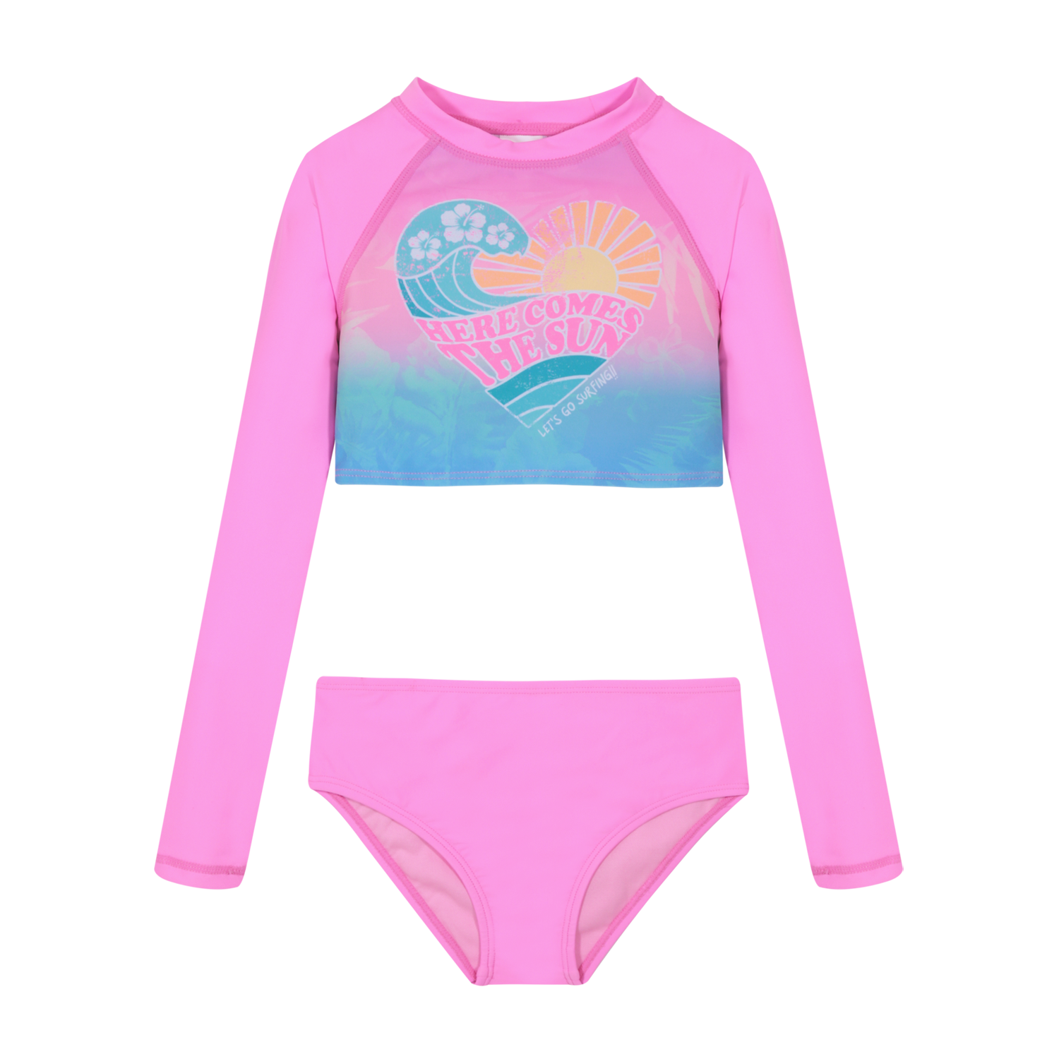 TRAJE DE BAÑO NIÑA TANKINI CROP TOP UV50 H2O WEAR FUCSIA - 2