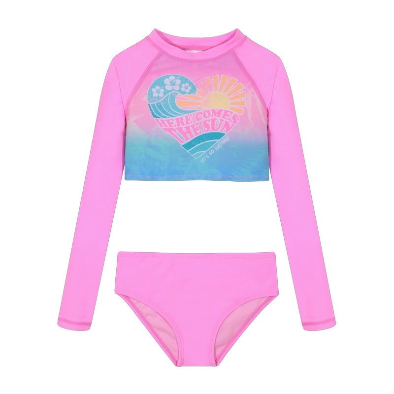 TRAJE DE BAÑO NIÑA TANKINI CROP TOP UV50 H2O WEAR FUCSIA - 2