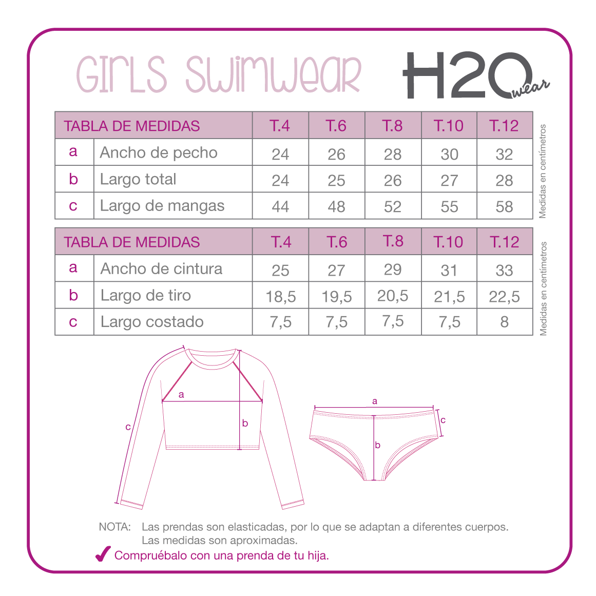 TRAJE DE BAÑO NIÑA TANKINI CROP TOP UV50 H2O WEAR FUCSIA - 4