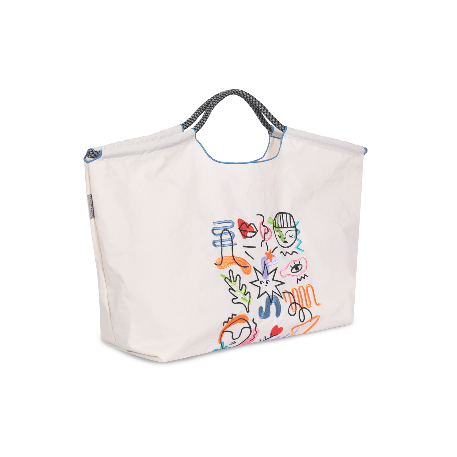 BOLSO BORDADO ABSTRACT H2O WEAR CREMA - 3