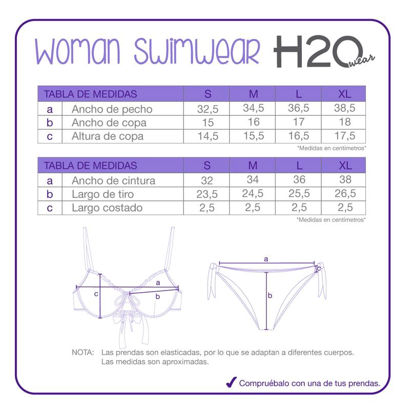 TRAJE DE BAÑO MUJER BIKINI COPAS JULIETA H2O WEAR NEGRO - 8